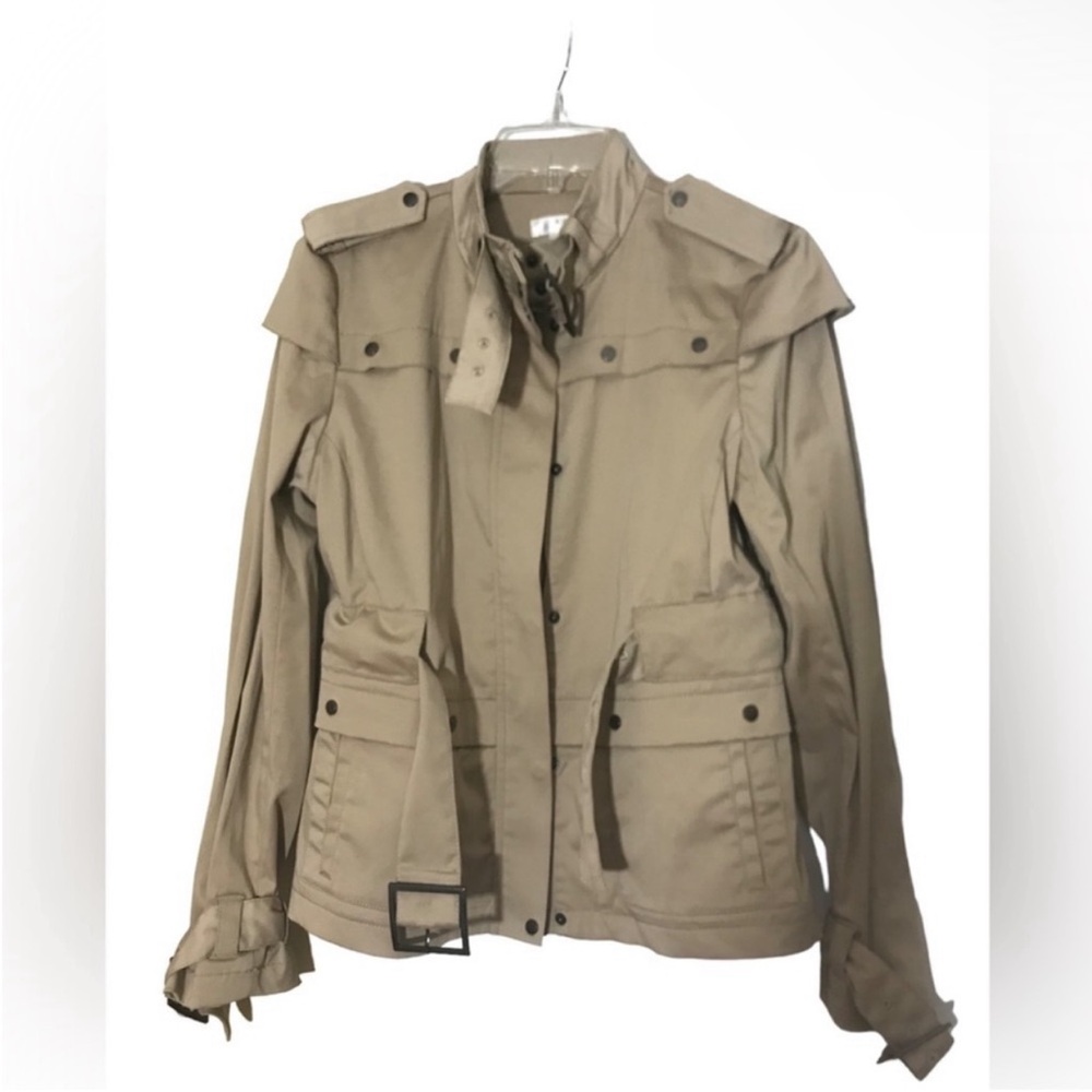 Kenar tan belted utility safari light weight jacket